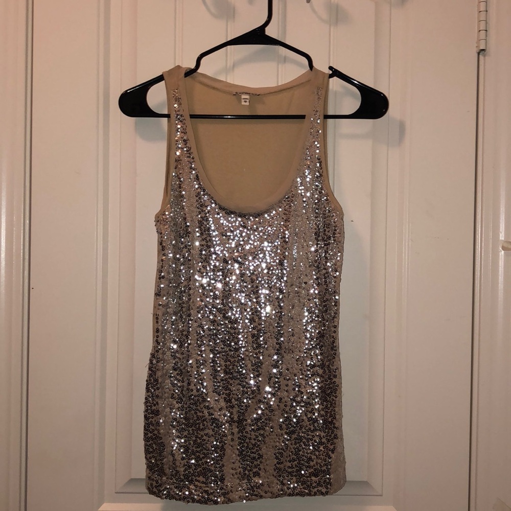 Express Tan/sequin Tank